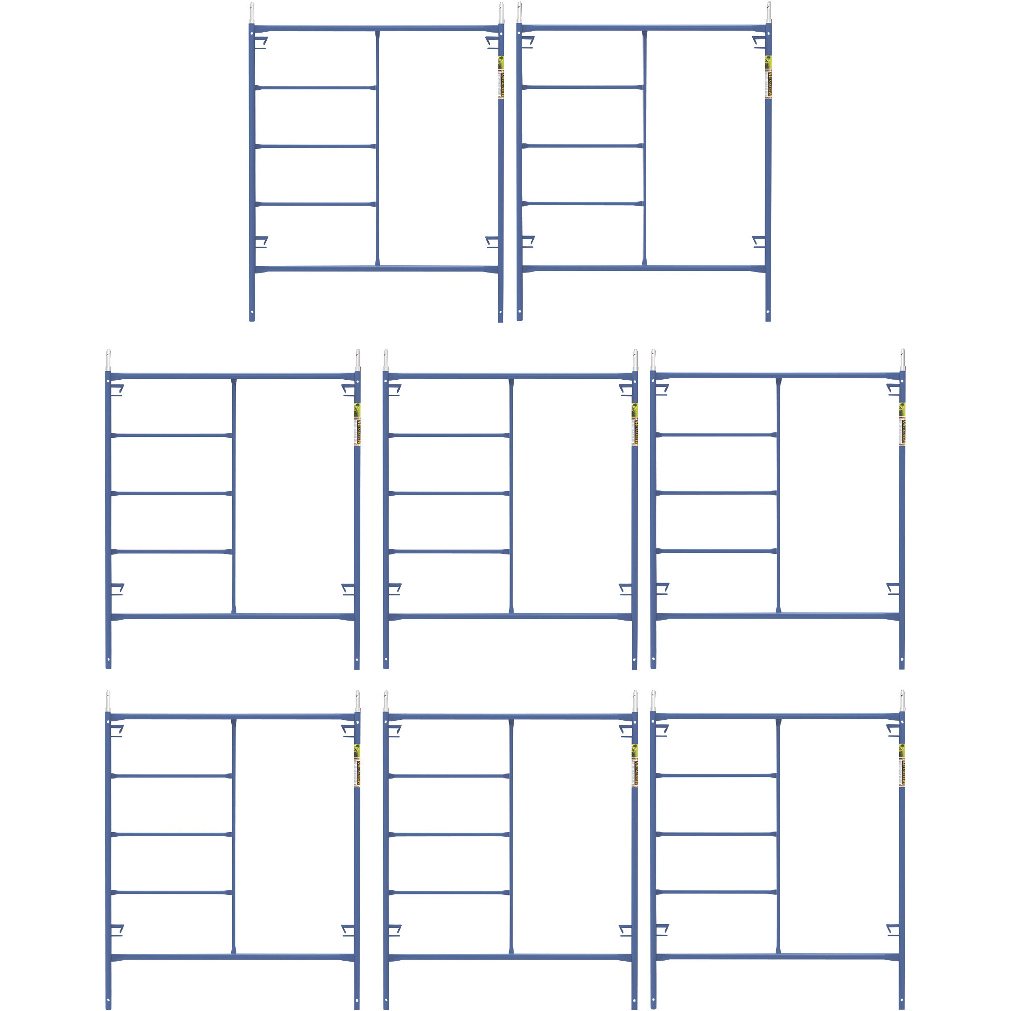 Metaltech Saferstack 6ft. x 5ft. Mason Scaffold Frame Kit, 8-Pack, Model# M-MF7260PSK8